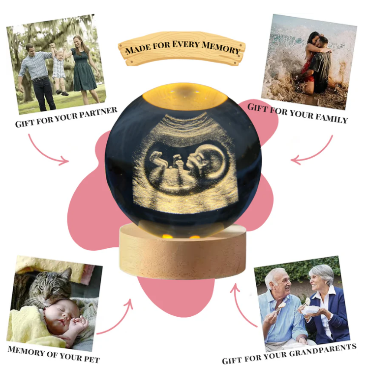 AuraMemory™ - Crystal Sphere with Personalized Photo & Engraving