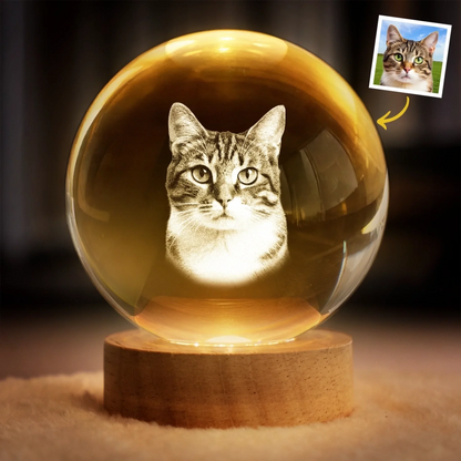 AuraMemory™ - Crystal Sphere with Personalized Photo & Engraving